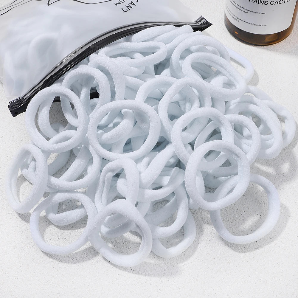 Girls Solid Color Elastic Hair Bands – Korean Style Accessories - Image 35