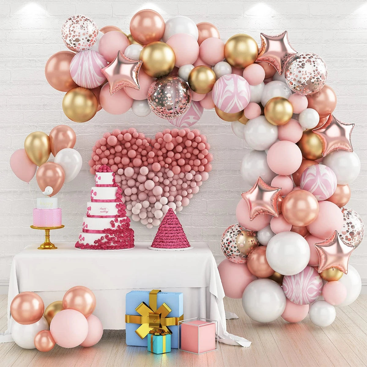 Retro Pink Pastel Macaron Balloon Garland Kit - Image 2