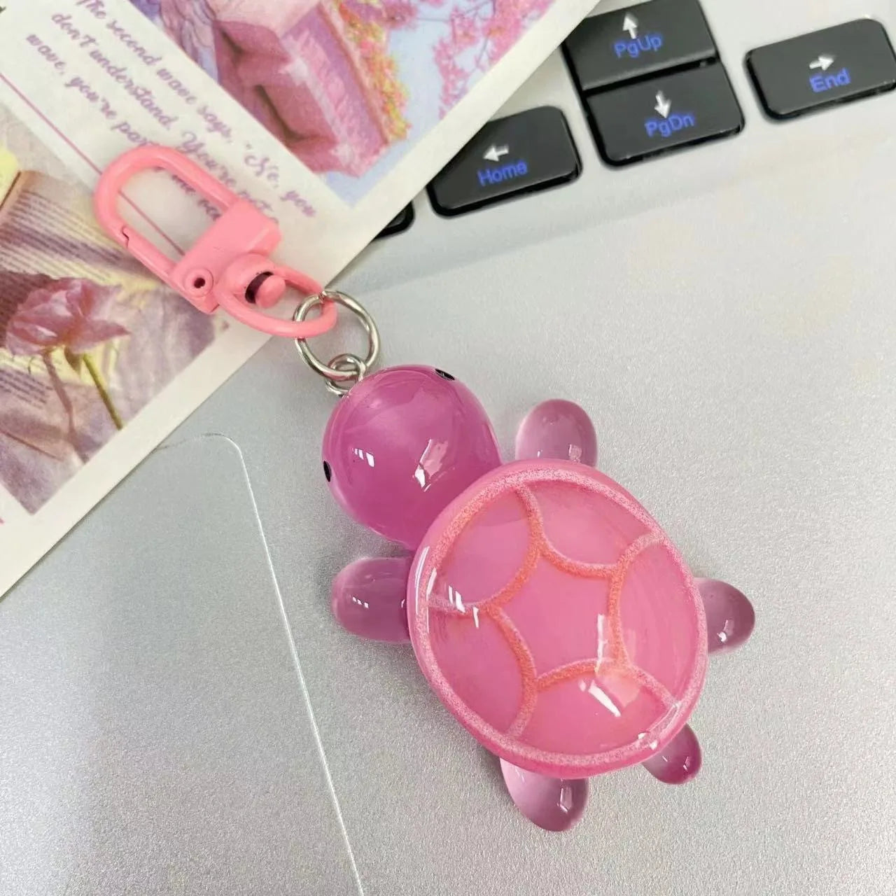 Cute Glow-in-the-Dark Turtle Keychain - Image 5