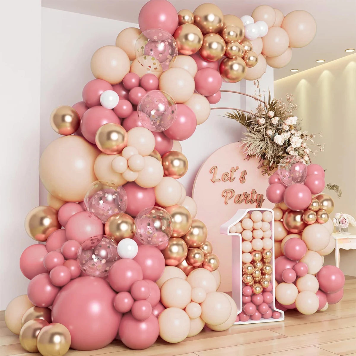Retro Pink Pastel Macaron Balloon Garland Kit - Image 4