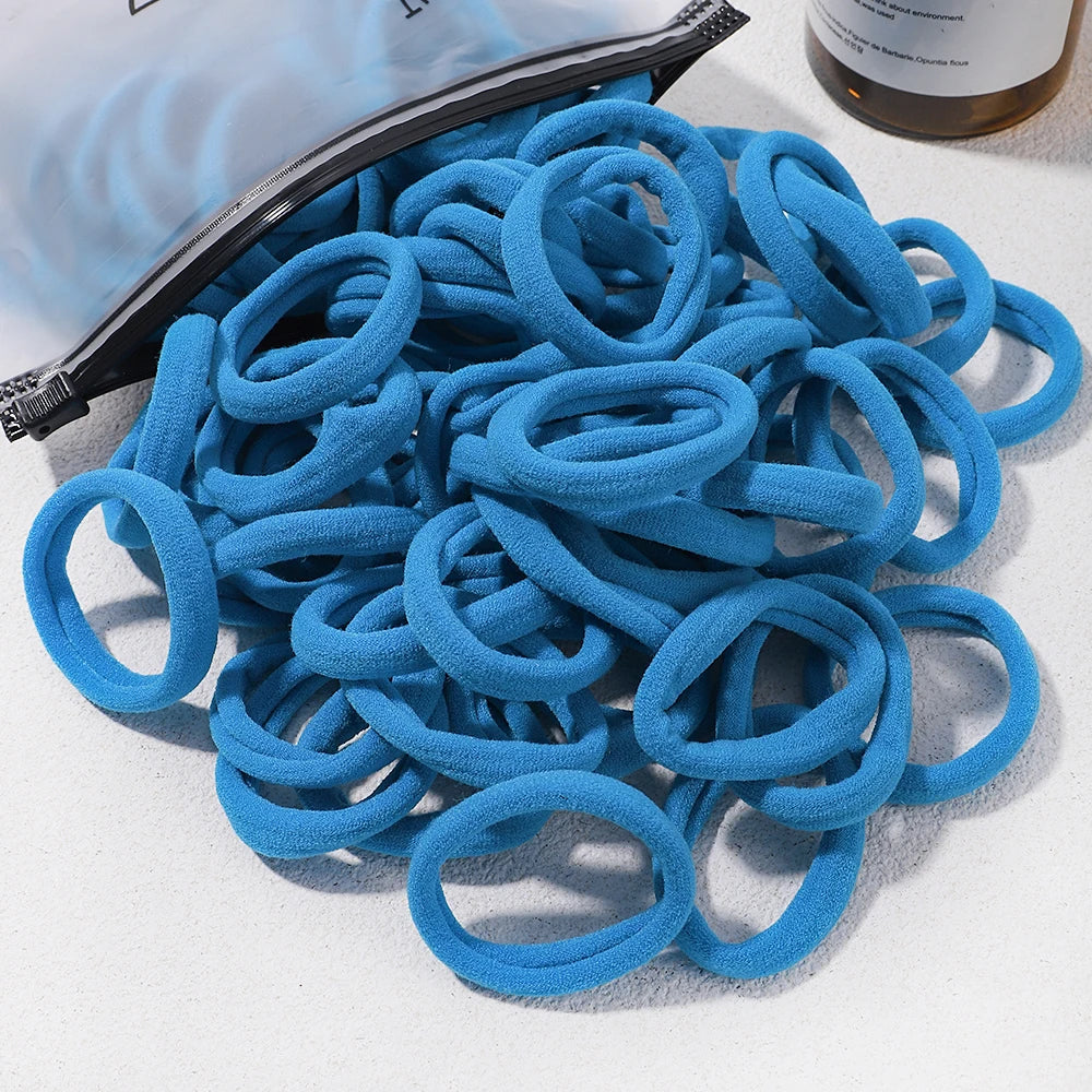 Girls Solid Color Elastic Hair Bands – Korean Style Accessories - Image 28