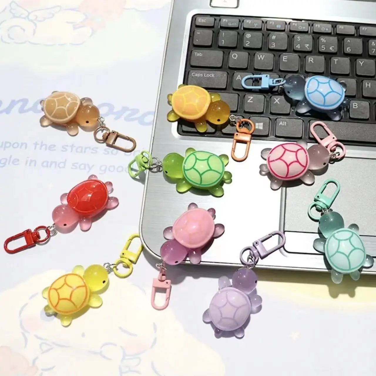 Cute Glow-in-the-Dark Turtle Keychain - Image 3