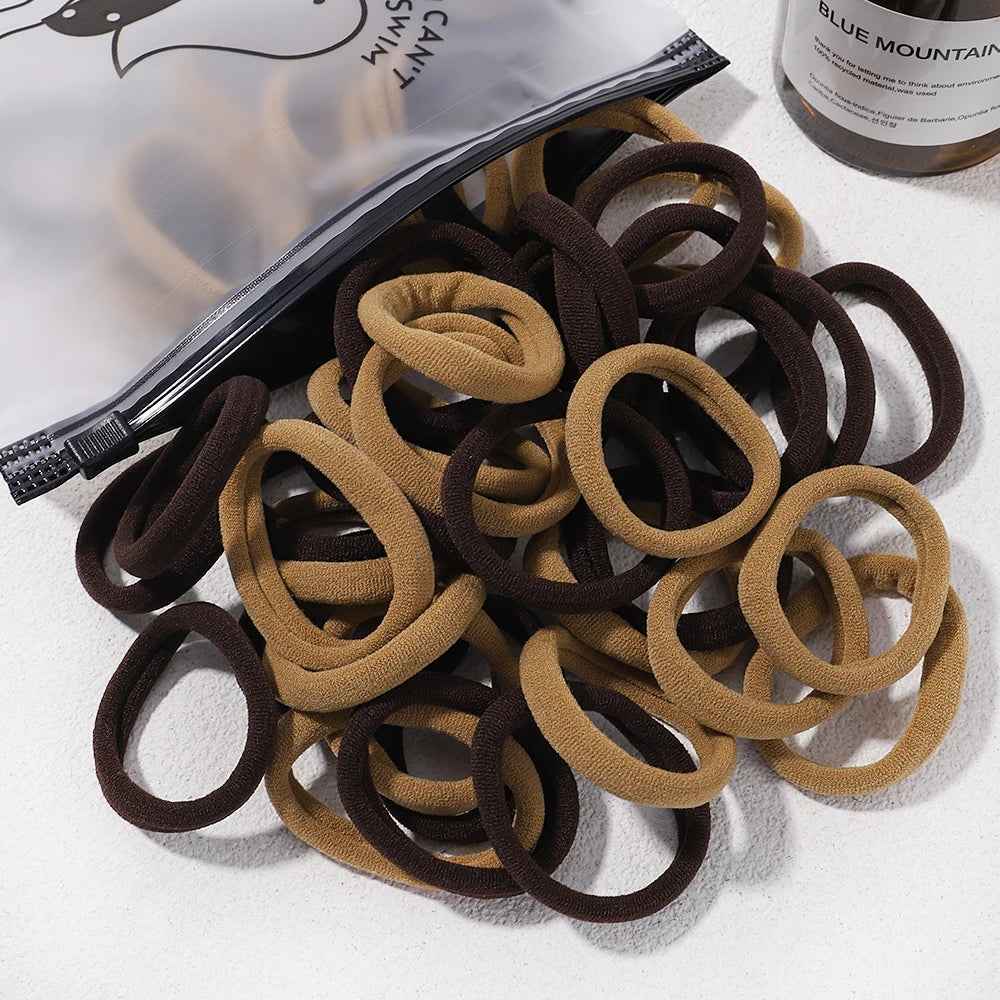 Girls Solid Color Elastic Hair Bands – Korean Style Accessories - Image 3