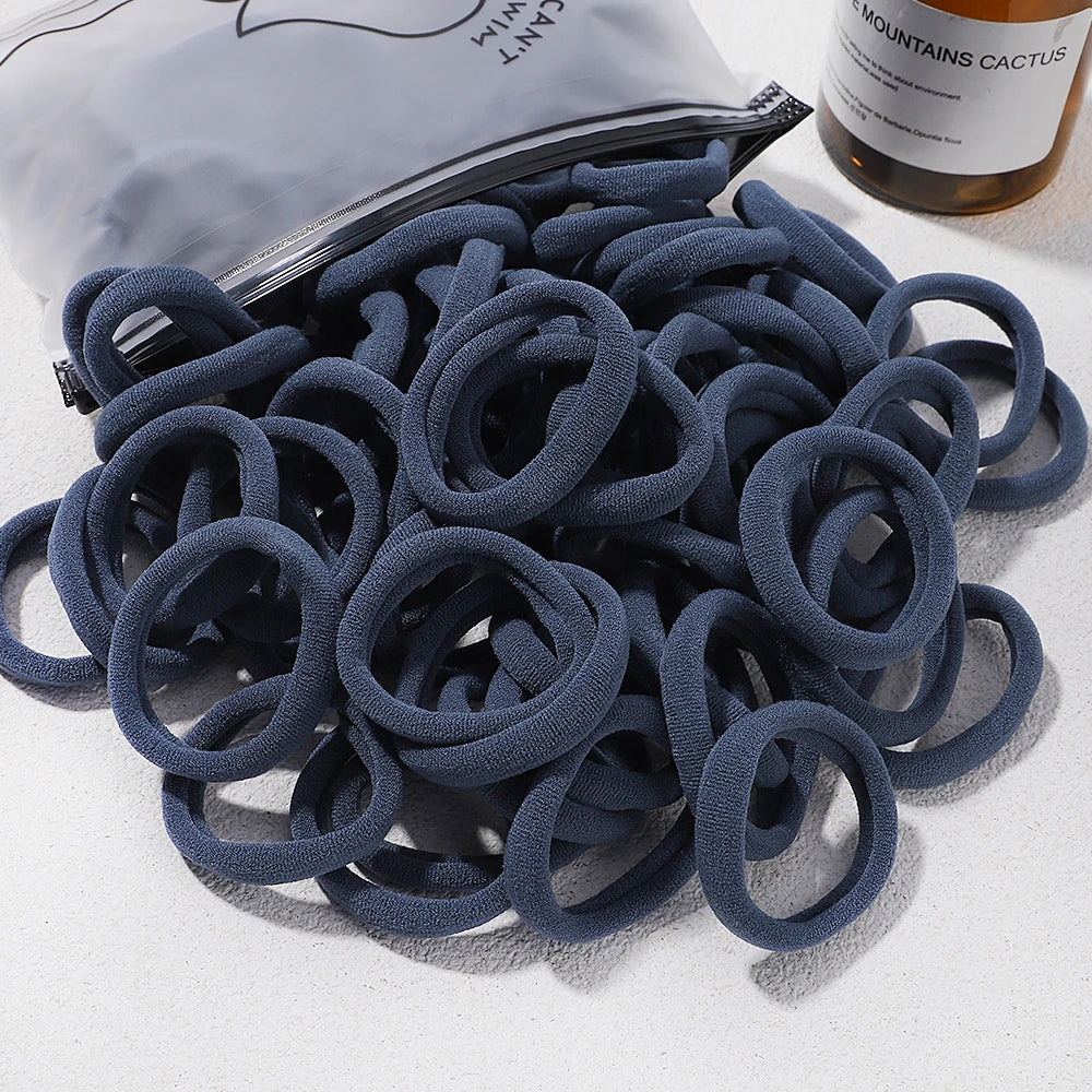 Girls Solid Color Elastic Hair Bands – Korean Style Accessories - Image 27