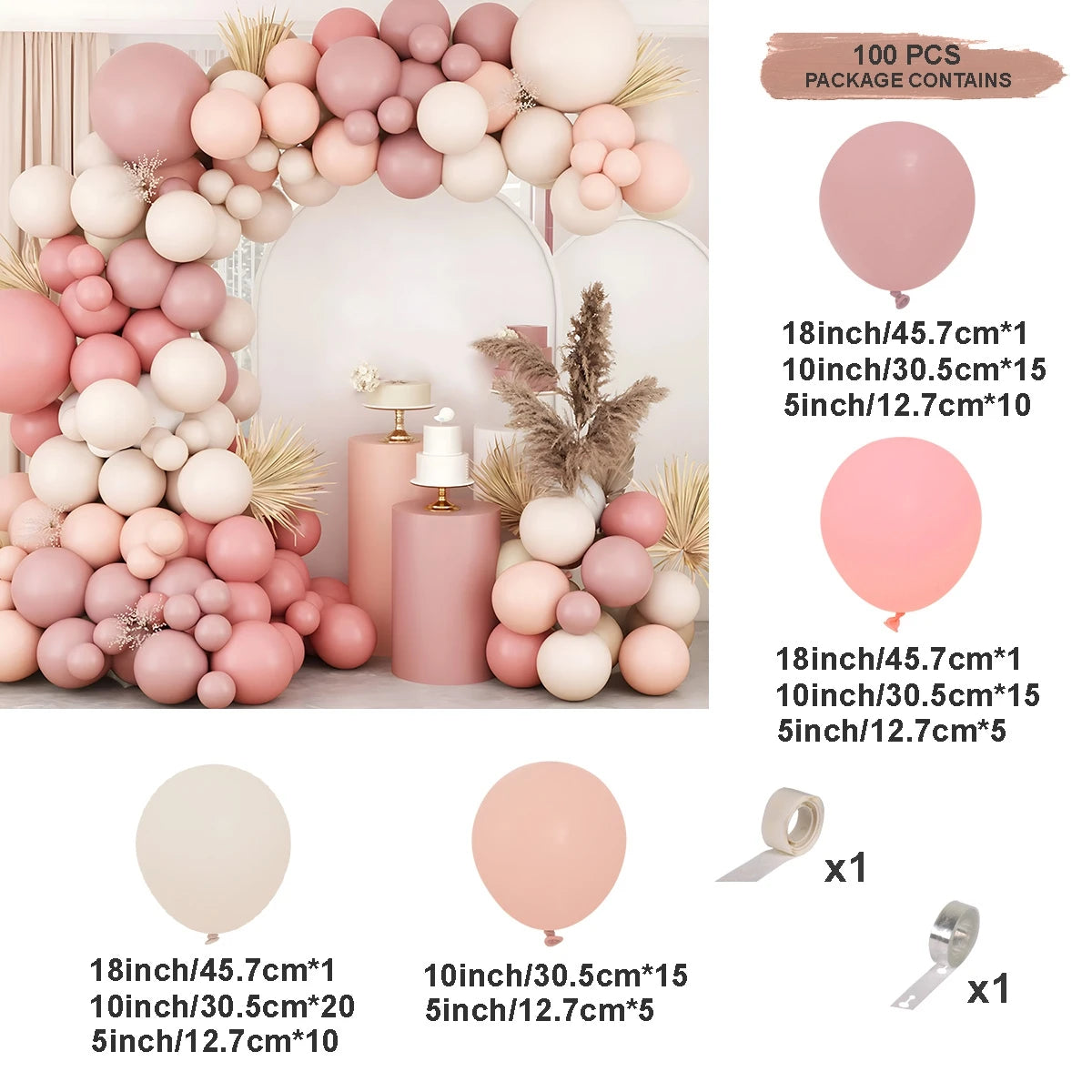 Retro Pink Pastel Macaron Balloon Garland Kit - Image 13