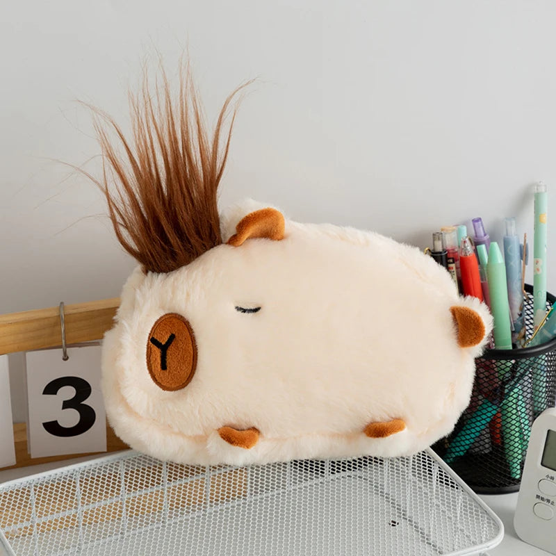 Cute Plush Capybara Pencil Storage Bag - Image 9