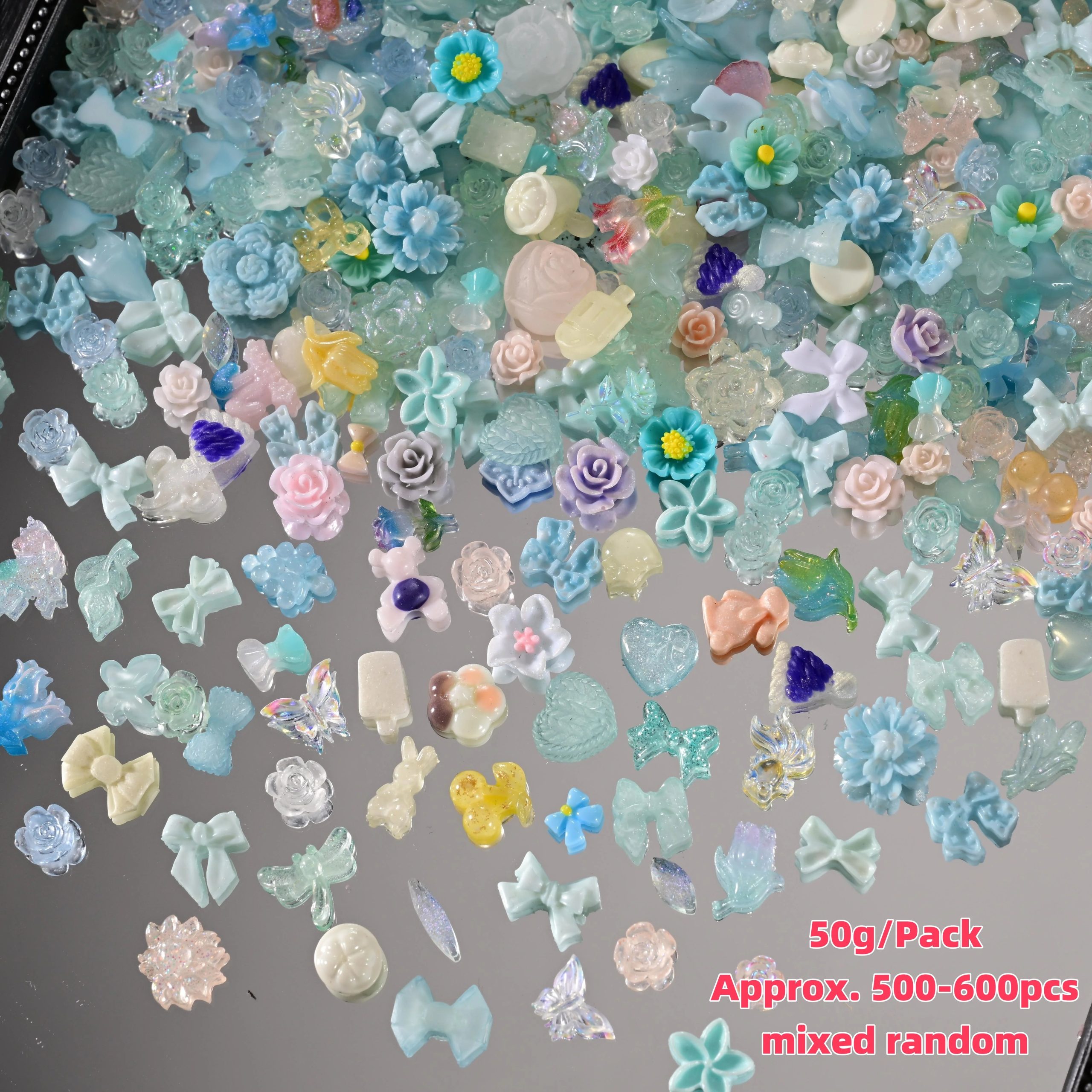 Bow Flower Nail Art Resin Decorations – Kawaii Manicures - Image 34