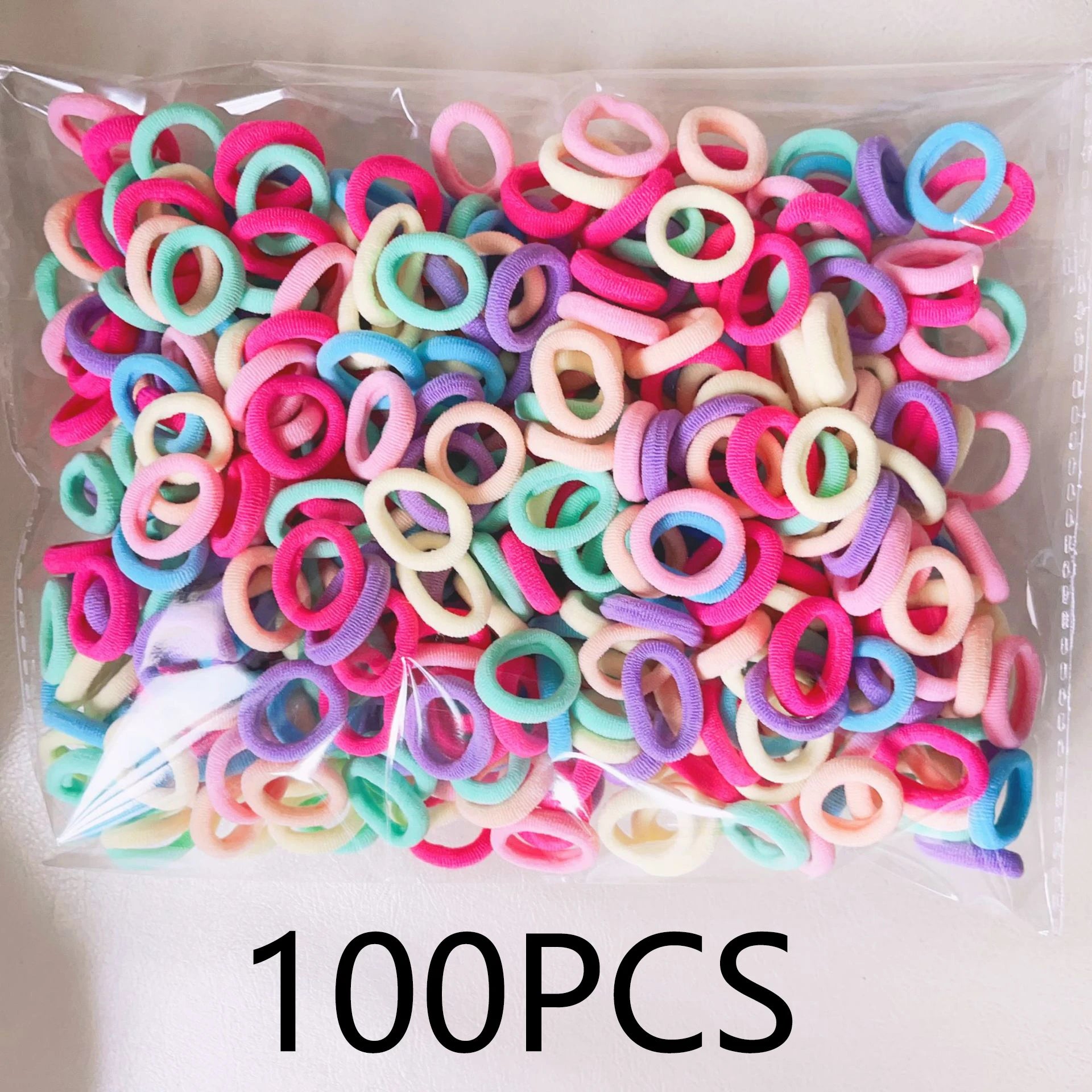 100PCS Colorful Nylon Elastic Hair Ties – Perfect for Girls - Image 8