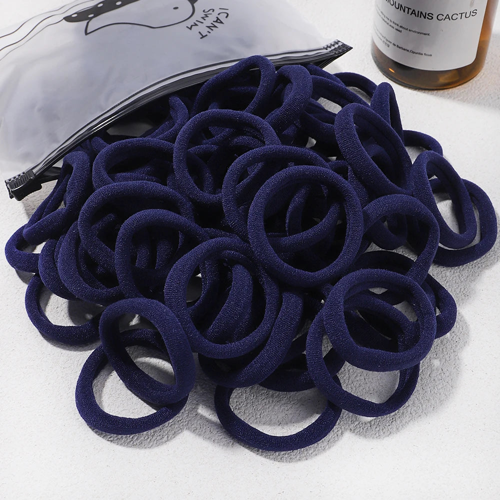 Girls Solid Color Elastic Hair Bands – Korean Style Accessories - Image 19