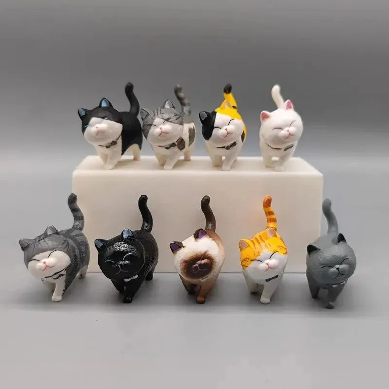 Adorable 9pcs Kawaii Cat Figurines – Perfect for Home Decor