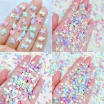 30pcs Resin Nail Charms – Kawaii 3D Shell & Jellyfish Nail Art
