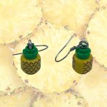 Creative Yellow Pineapple Building Block Earrings&nbsp;