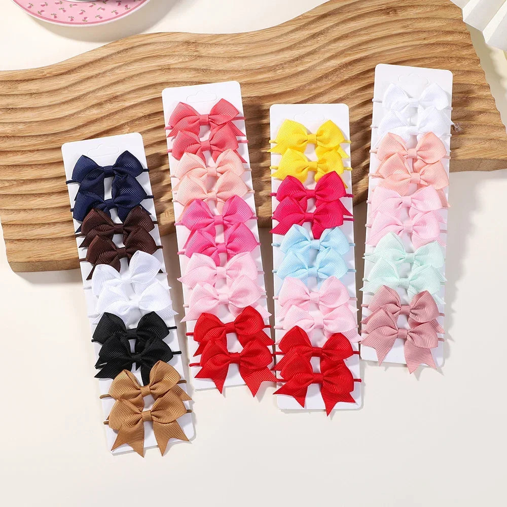 10Pcs Elastic Hair Ties with Ribbon Bows – Baby & Kids Gift Accessories - Image 4