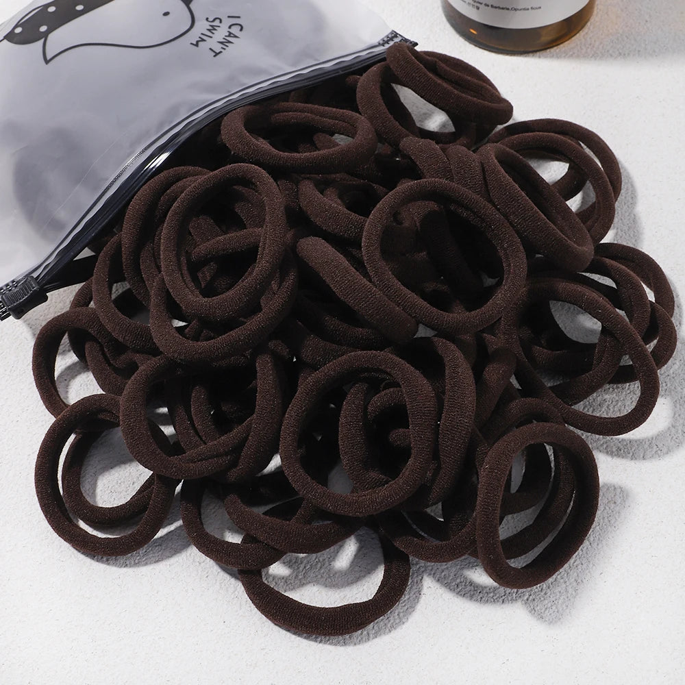 Girls Solid Color Elastic Hair Bands – Korean Style Accessories - Image 33