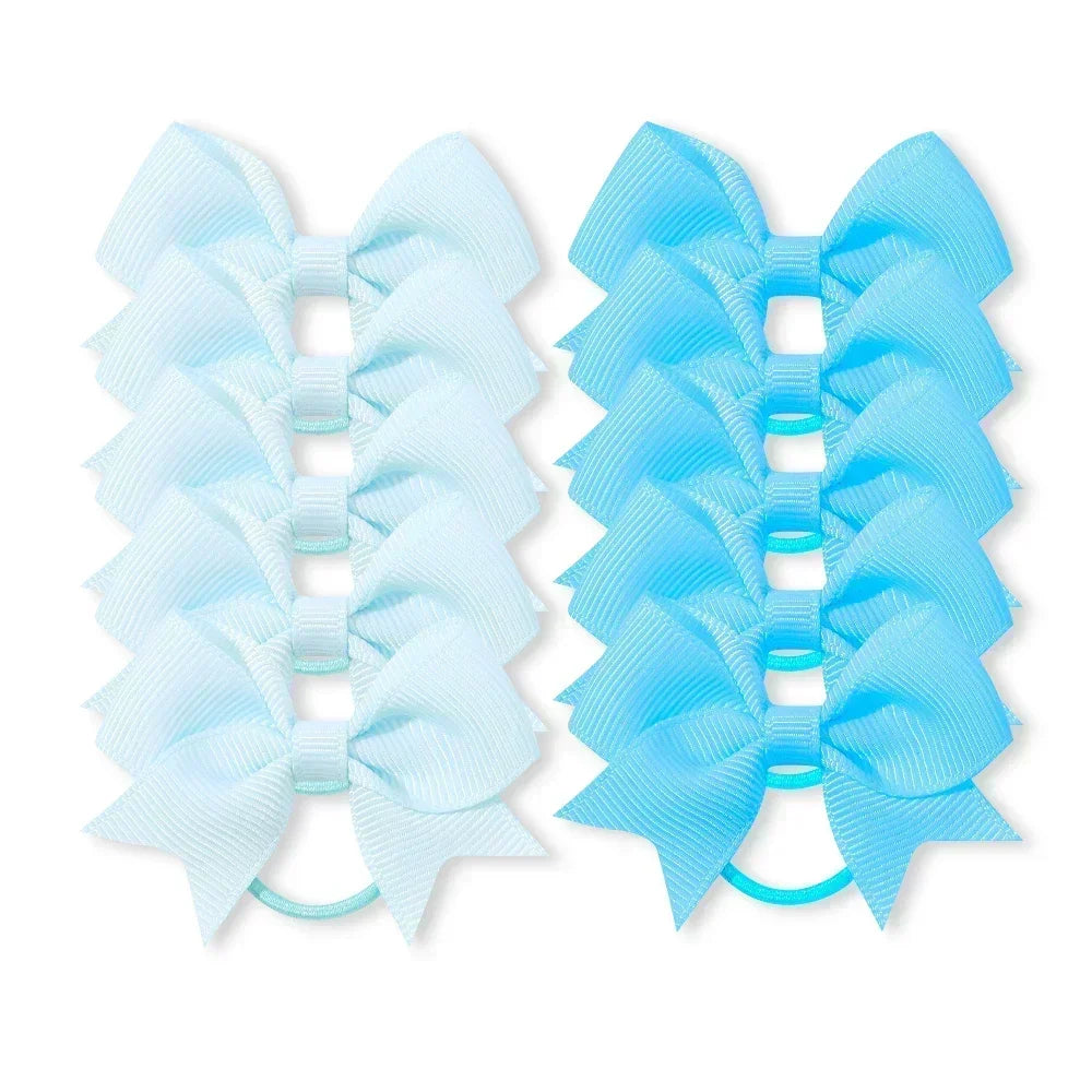 10Pcs Elastic Hair Ties with Ribbon Bows – Baby & Kids Gift Accessories - Image 17