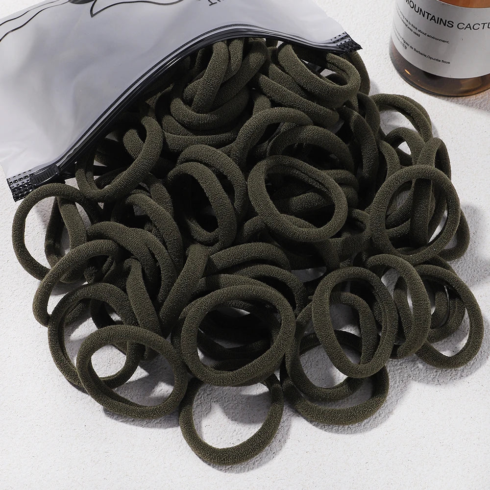 Girls Solid Color Elastic Hair Bands – Korean Style Accessories - Image 18