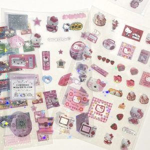 Japanese Charm Girl Hello Kitty Sticker Set – Kawaii Decorations
