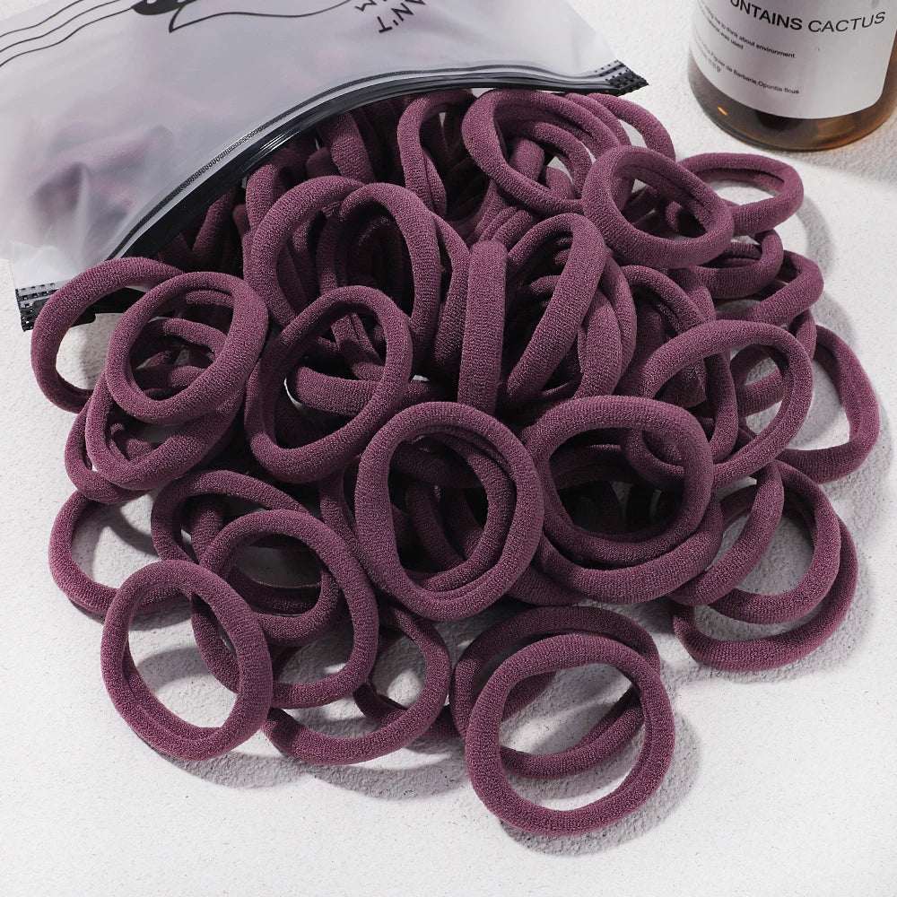 Girls Solid Color Elastic Hair Bands – Korean Style Accessories - Image 34