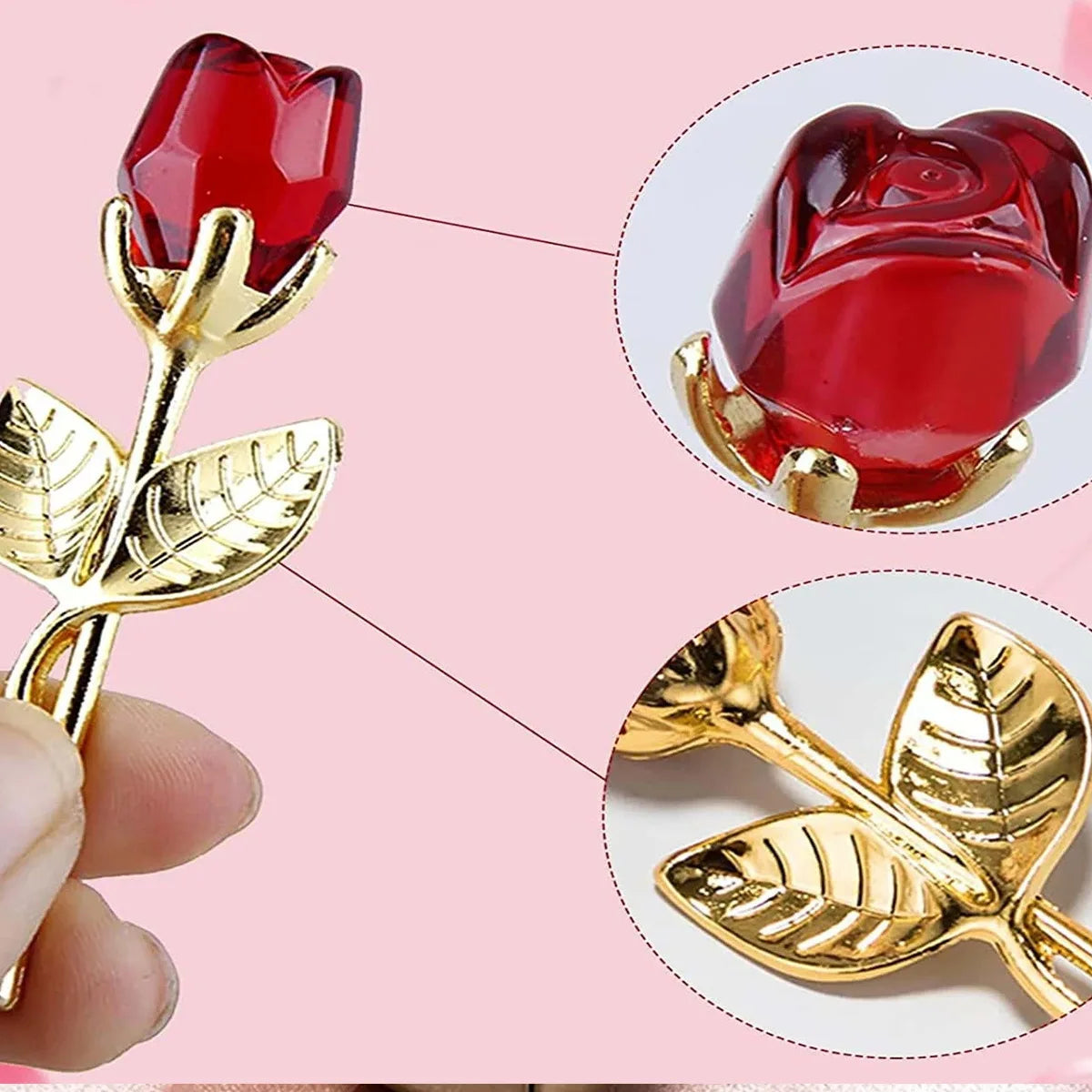 Glass Rose Mini Crystal Flower - Image 4