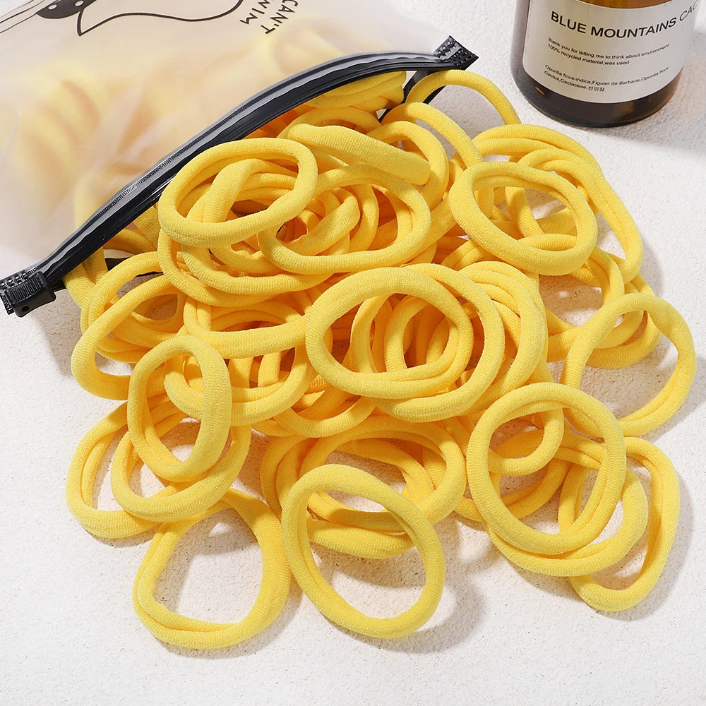 Girls Solid Color Elastic Hair Bands – Korean Style Accessories - Image 7