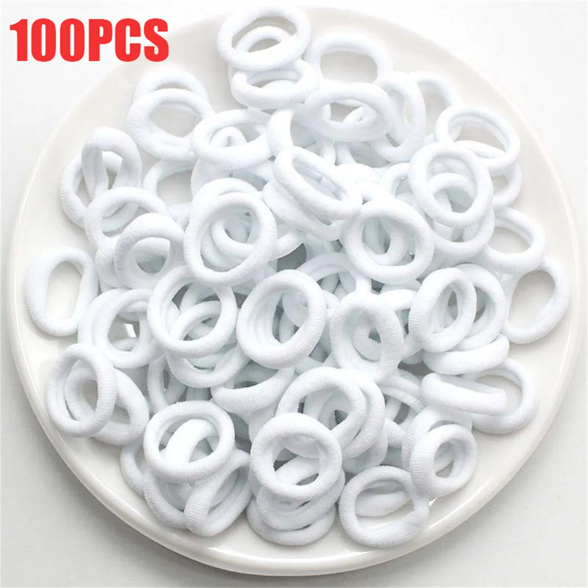 100PCS Colorful Nylon Elastic Hair Ties – Perfect for Girls - Image 9