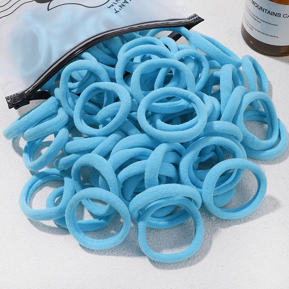 Girls Solid Color Elastic Hair Bands – Korean Style Accessories - Image 8