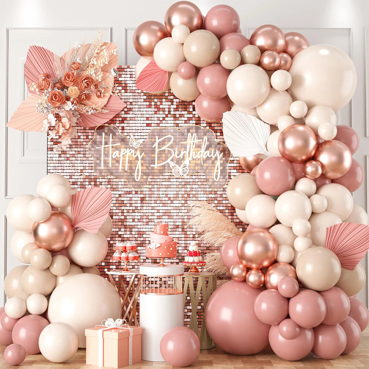 Retro Pink Pastel Macaron Balloon Garland Kit - Image 3