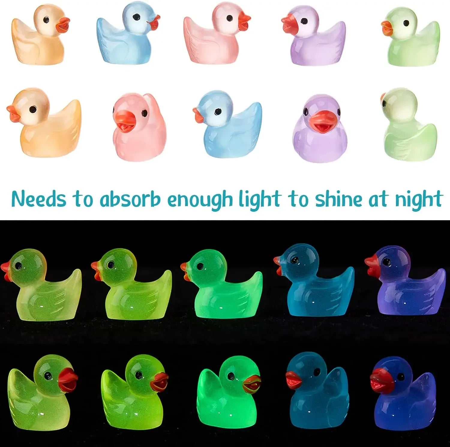 Luminous Mini Ducks – Glow in the Dark Fairy Garden Accessories - Image 2